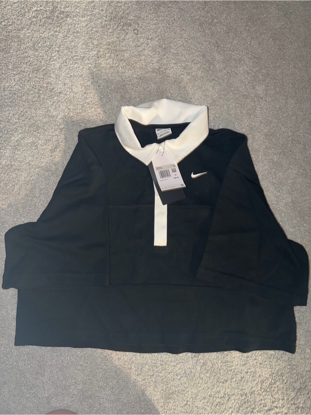 Nike Black and White Short Sleeve Polo Tee